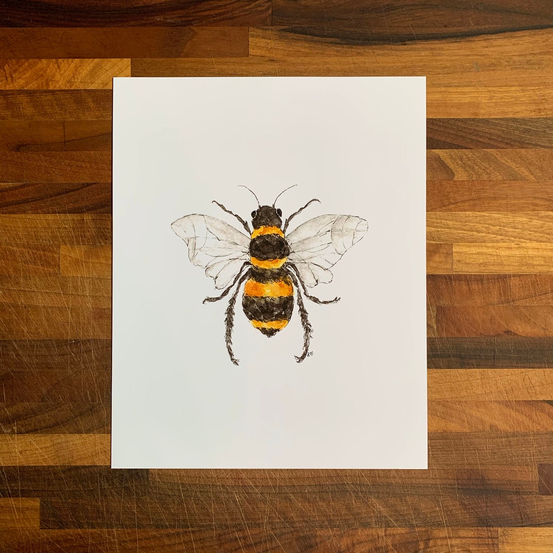 Bee Print Honeybee Bee Art Print Minimalist Wall Art Etsy