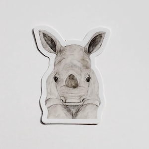 Rhino Vinyl Sticker, Rhino Decal, Safari Sticker, Waterproof Sticker, Waterbottle sticker, car decal, laptop sticker, bumper sticker