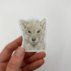 Wolf Vinyl Sticker, Wolf Decal, Wolf Cub Sticker, Waterproof Sticker, Waterbottle sticker, car decal, laptop sticker, bumper sticker