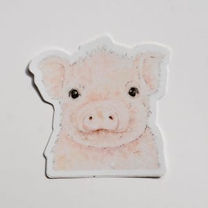 Sticker vinyle Cochon, Sticker cochon, Sticker ferme, Sticker porcelet bouteille d&#39;eau, Vinyle, Sticker pour ordinateur portable, Sticker imperméable, Sticker cochon