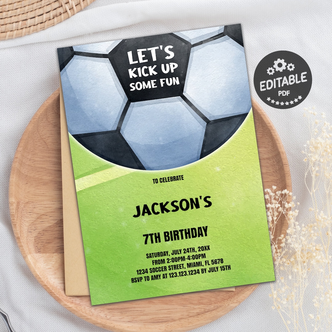 Soccer Birthday Invitation Soccer Invitation Soccer Birthday Etsy