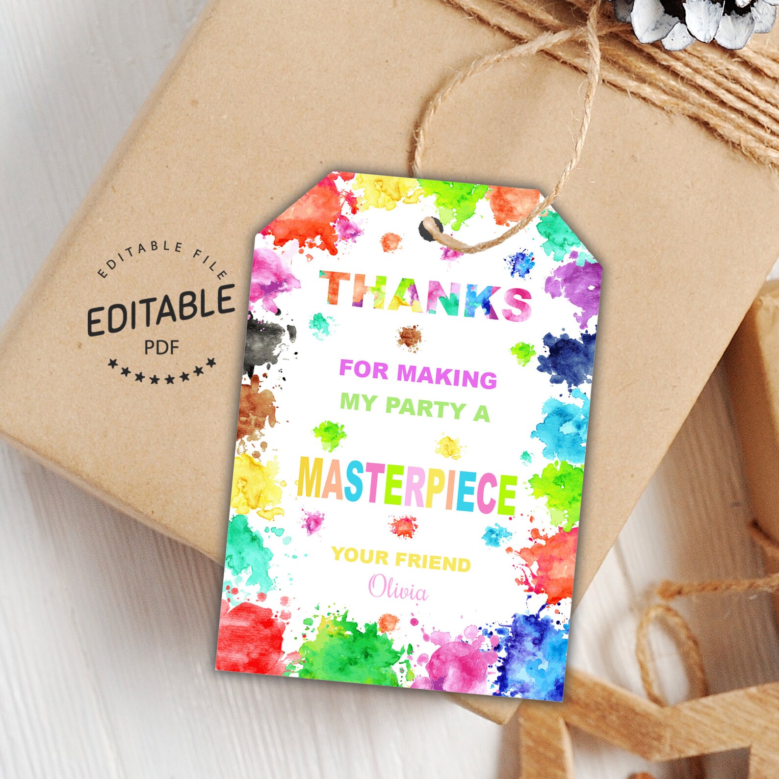 Painting Tags Art Painting Gift Tags Painting Favor Tags Etsy