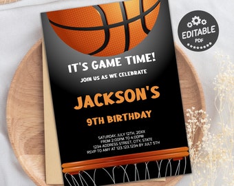 Basketball Invitation, Basketball Birthday Invitation, Instant Download Basketball Invitations, Basketball, EDITABLE, INSTANT DOWNLOAD