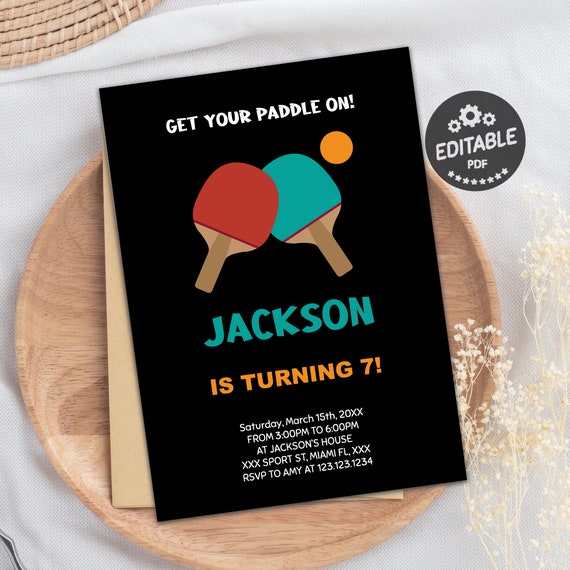 Ping Pong Invitation Ping Pong Party, Table Tennis Birthday Party.