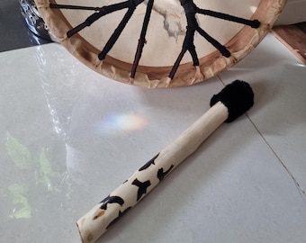 Raven Crow Art Drumstick: Handcrafted Shamanic Drum Beater
