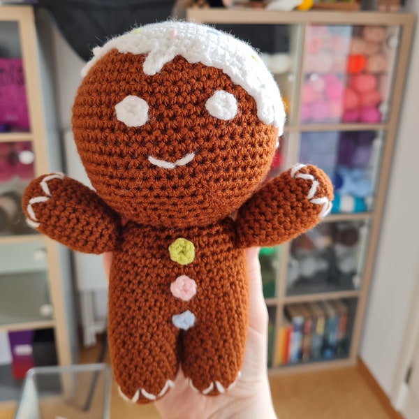 Bonhomme en pain d'épice au crochet, Gina Gingerbreadman, amigurumi