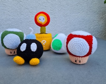 Super Mario Set, Nintendo Amigurumis gehäkelt