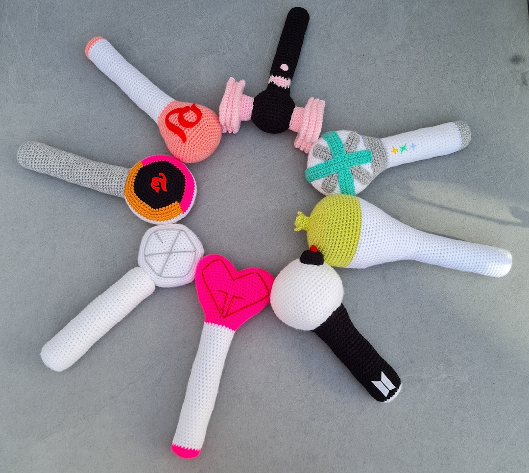 K-pop Lightstick Crocheted, BTS, Blackpink, Twice, TXT, Girls