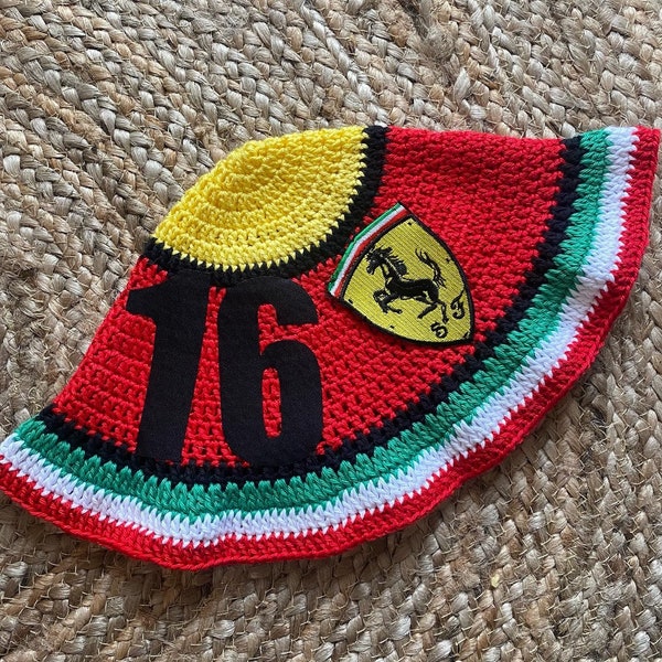 Ferrari-F1 Crochet Bucket Hat