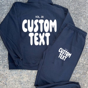 Any college or location white fox inspired custom college matching sweatshirt and sweatpants set, gift for her, bed party gift