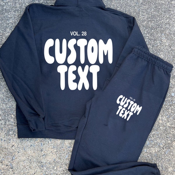 Any college or location white fox inspired custom college matching sweatshirt and sweatpants set, gift for her, bed party gift