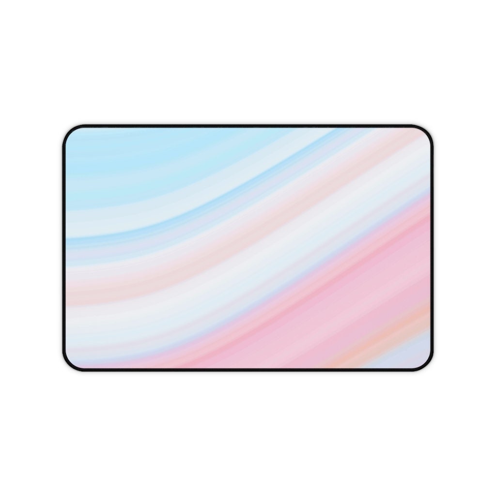 Desk Mat Extra Large Pink and Blue Pastel Painting Desk Mat Etsy