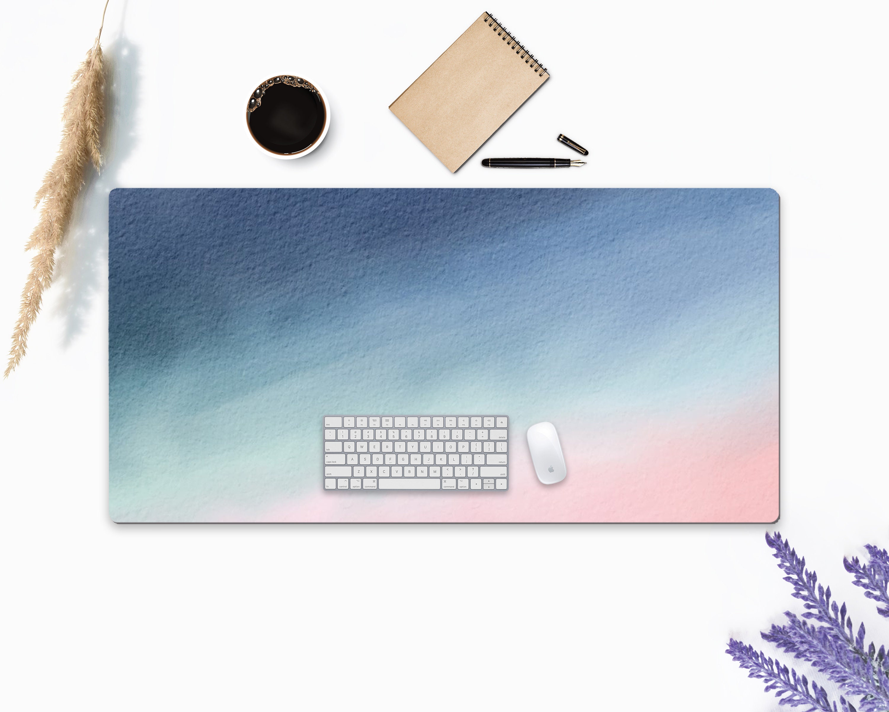 Pastel Painting Watercolor Desk Mat Mouse Mat Extended Mouse Pad Cute Desk Pad Abstract Desk Mat