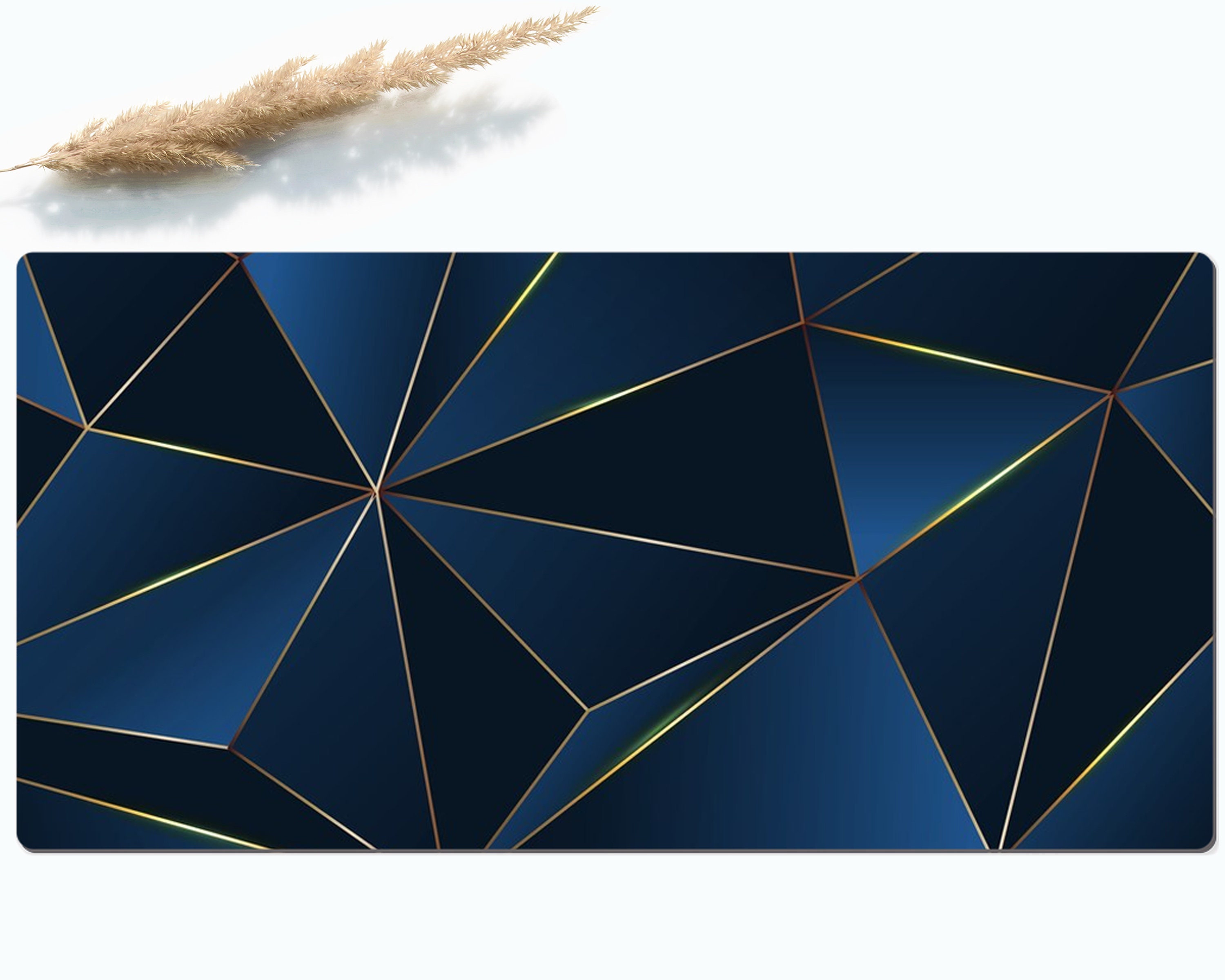 Low Poly Dark Blue Desk Mat Extra Large Desk Mat Desk Mat Etsy