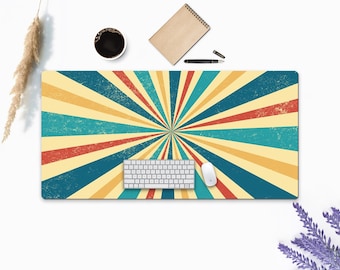 Classic Retro Colors Desk Mat, Desk Mat Extra Large, Desk Mat Gaming, Desk Pad Cute, Extended Mouse Pad, Japanese Desk Mat, Keyboard Mat