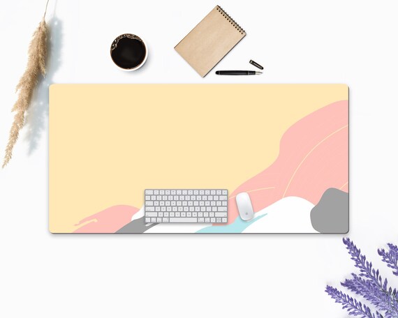 Pastel Painting Watercolor Desk Mat Mouse Mat Extended Mouse Pad Cute ...