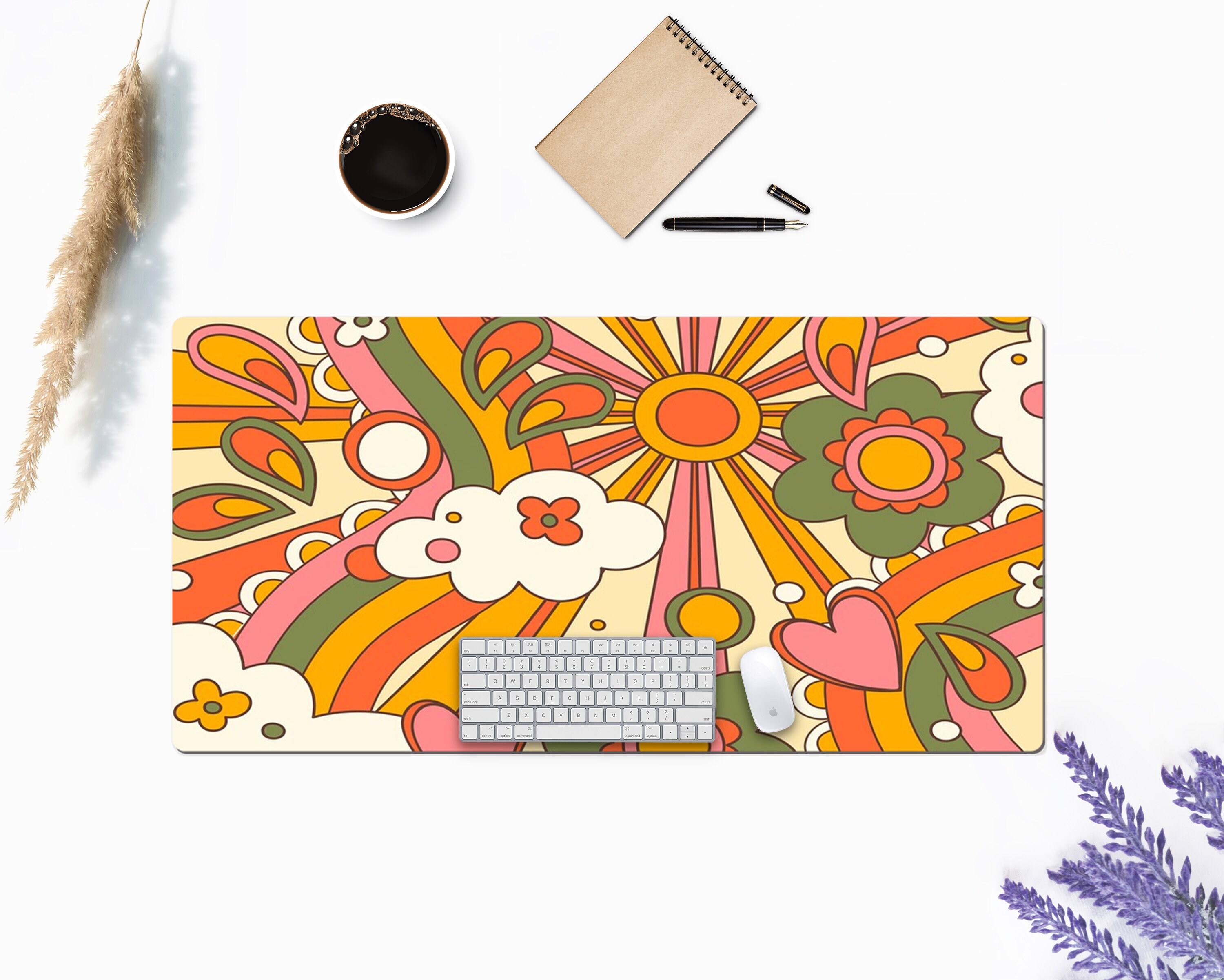 Hand Drawn Distorted Groovy Desk Mat Extra Large Desk Mat Etsy Australia