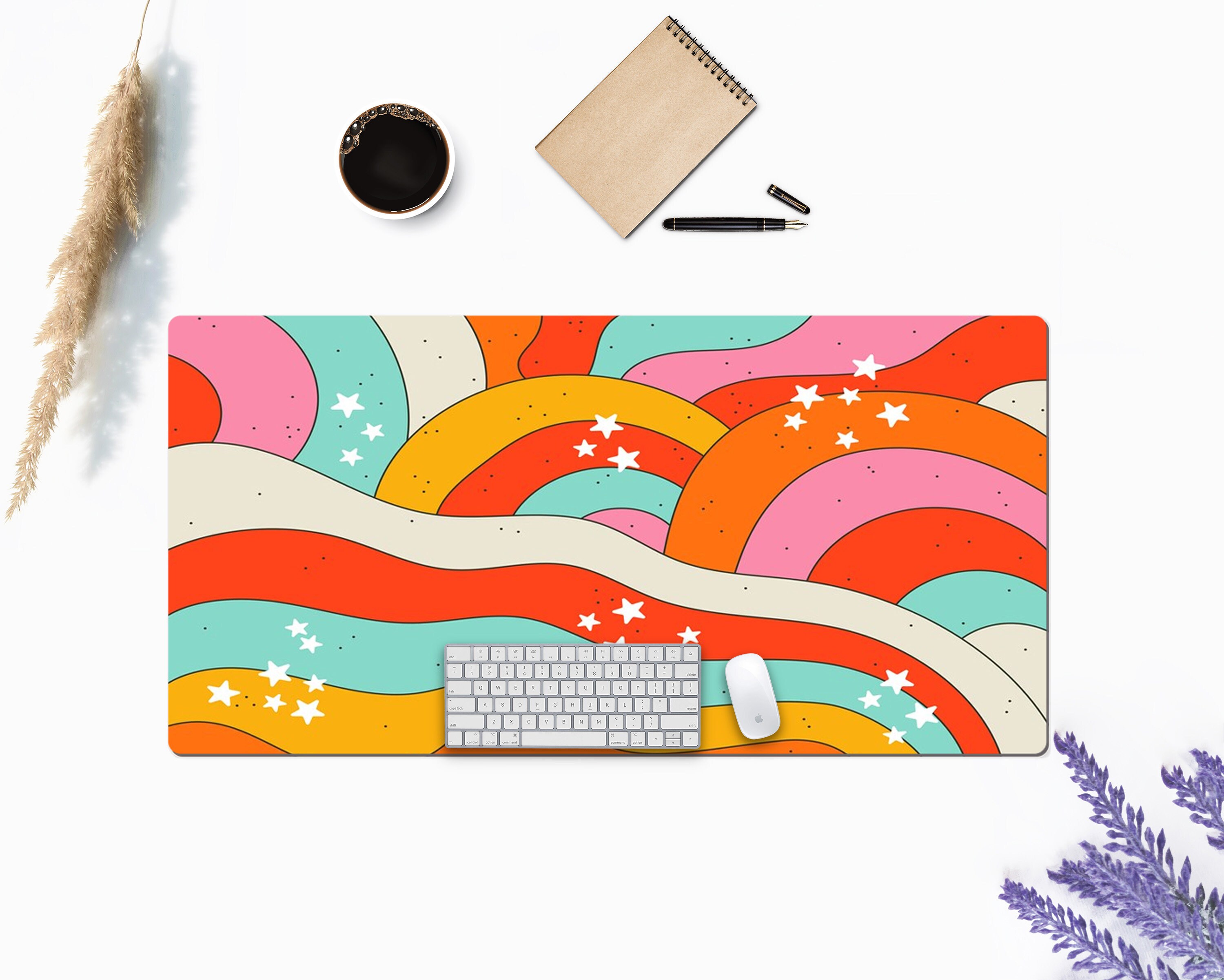 Extra Large Desk Mat Colorful Abstract Desk Mat Desk Mat Etsy