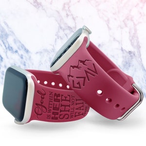 God is Greater than the Highs Watch Band compatible with Apple Watch iWatch Band Silicone Watch 38/40/41 42/44/45 Laser Engraved Psalm 46:5
