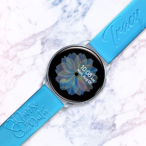 Personalized Nurse on duty Watch Band 20mm compatible with Samsung Watch Galaxy Active / Active2 / Gear S4 Silicone Strap Engraved Monogram