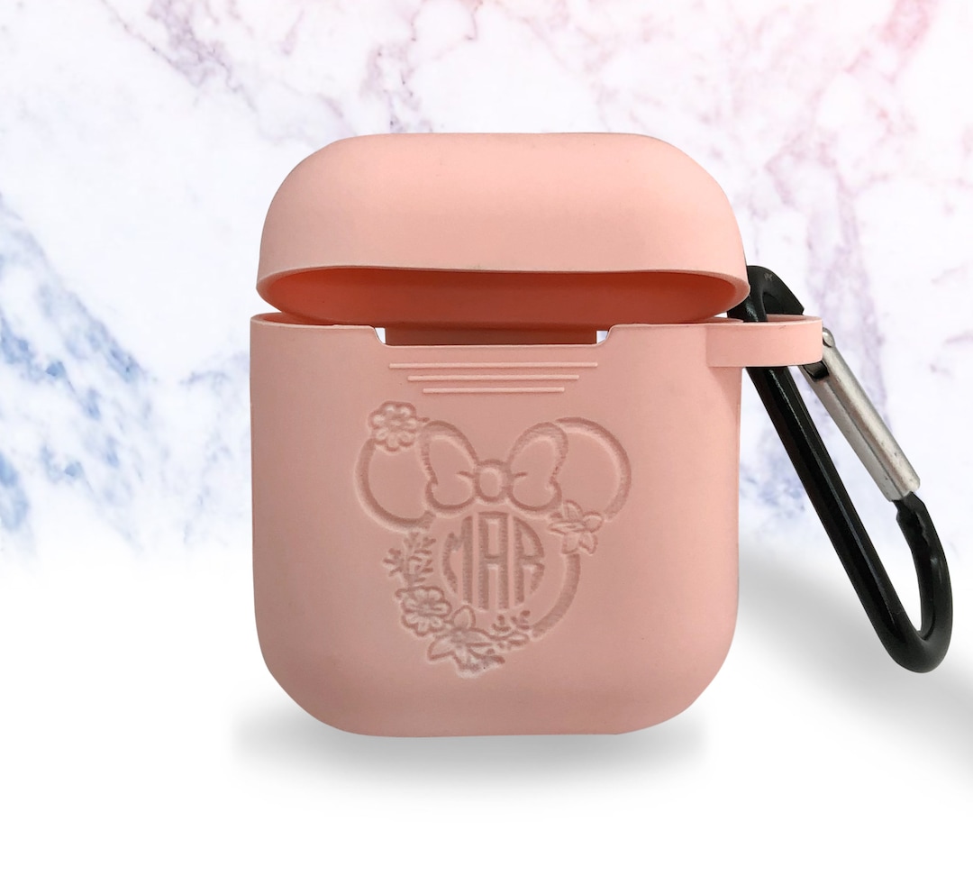 Personalized Airpods Case Keychain Monogram Engraved Silicone AirPod