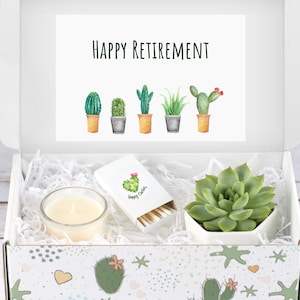 Happy Retirement Gift Box - Retirement Gift Box - Succulent Gift Box - Send a Gift - Succulent Care Package  - Gifts that Grow - Send a Gift
