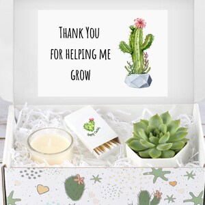 Thank You For Helping Me Grow - Corporate Gifts - Succulent Gift Box - Corporate Gift Ideas - Candle Gift Box - Corporate Gift Set - Custom