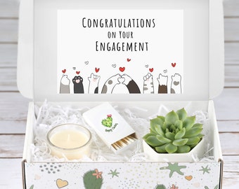 Congratulations on Your Engagement - Succulent Gift Box - Congrats on Engagement - Live Plant Gift- Congratulations For New Couple