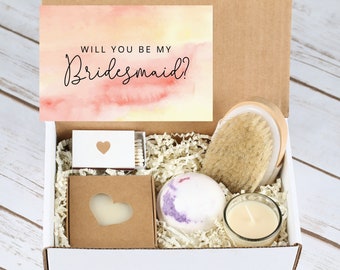 Bridesmaid Proposal Box-Bridesmaid Gift- Basket Spa Gift Set- Bridesmaid Proposal Gift - Will You Be My Bridesmaid- Personalized Gift