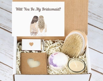 Bridesmaid Proposal- Bridesmaid Proposal Gift- Bridesmaid Proposal Card- Vanilla Spa Gift Box- Will You Be My Bridesmaid- Gift With Candle