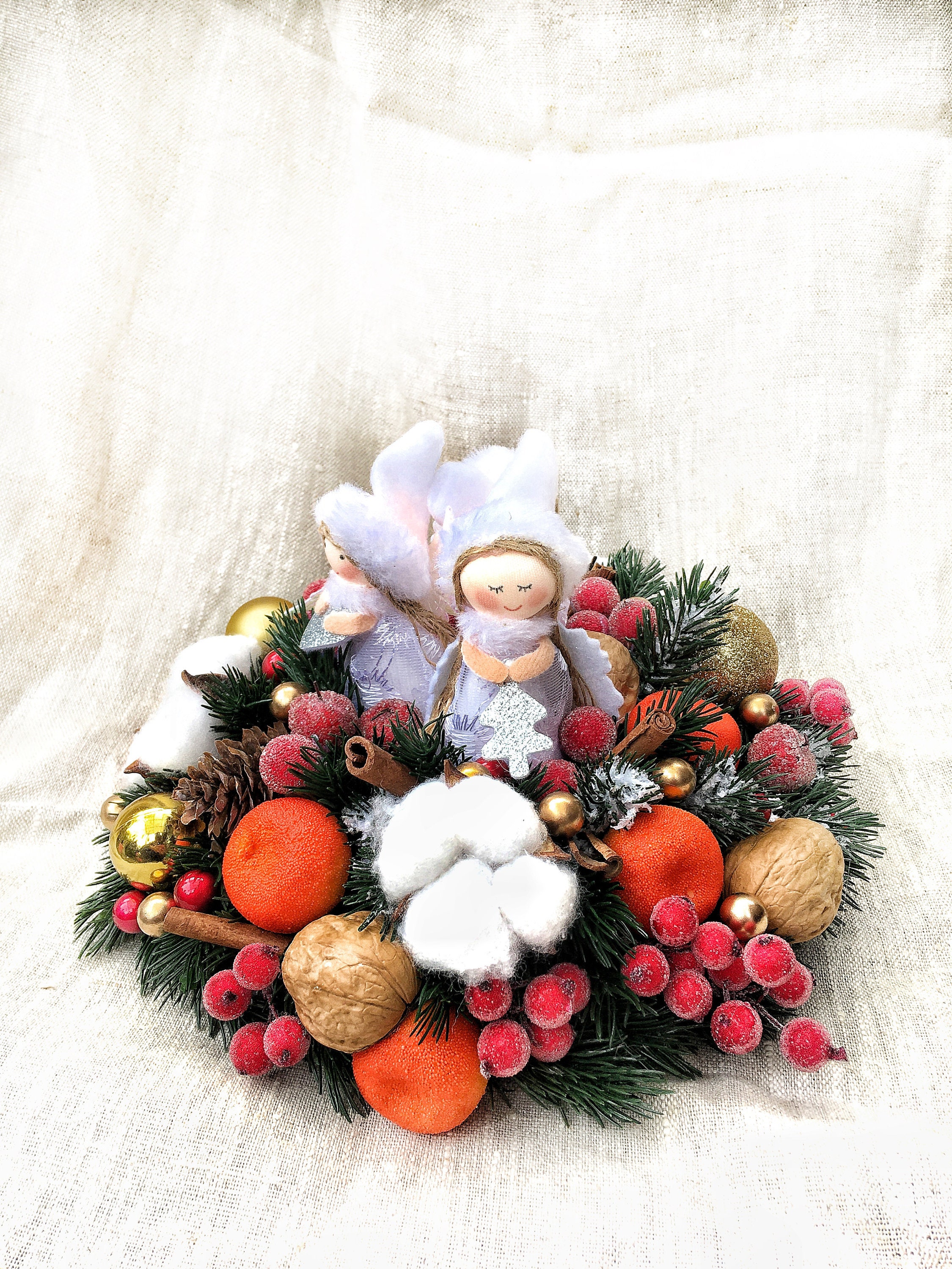 Christmas angel table top accents centrepiece Holiday winter  Etsy