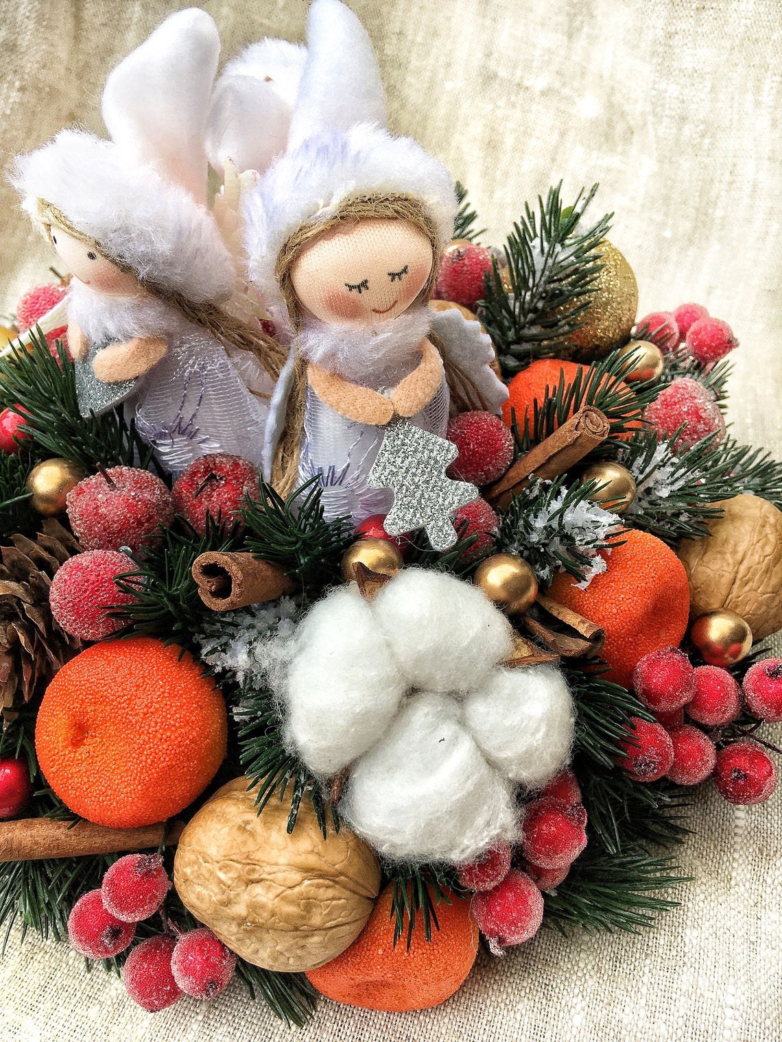 Christmas angel table top accents centrepiece Holiday winter  Etsy