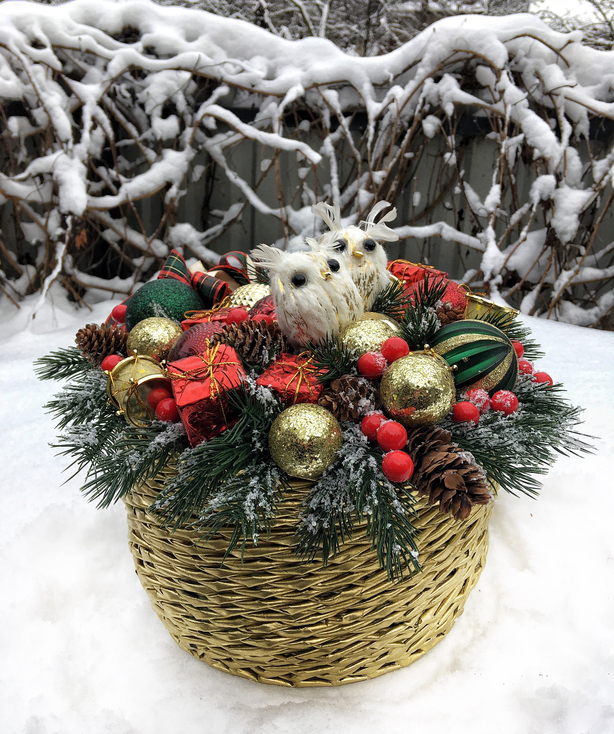 Wicker Basket Christmas Table Decorative Accents Basket with Etsy