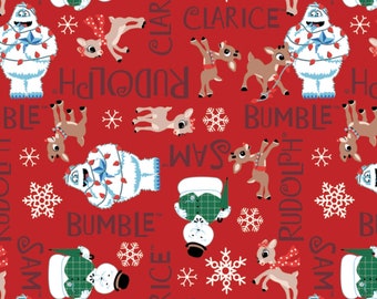 Rudolph Red Nose Reindeer Christmas Print Scarf Wrap in Choice Gorgeous colours