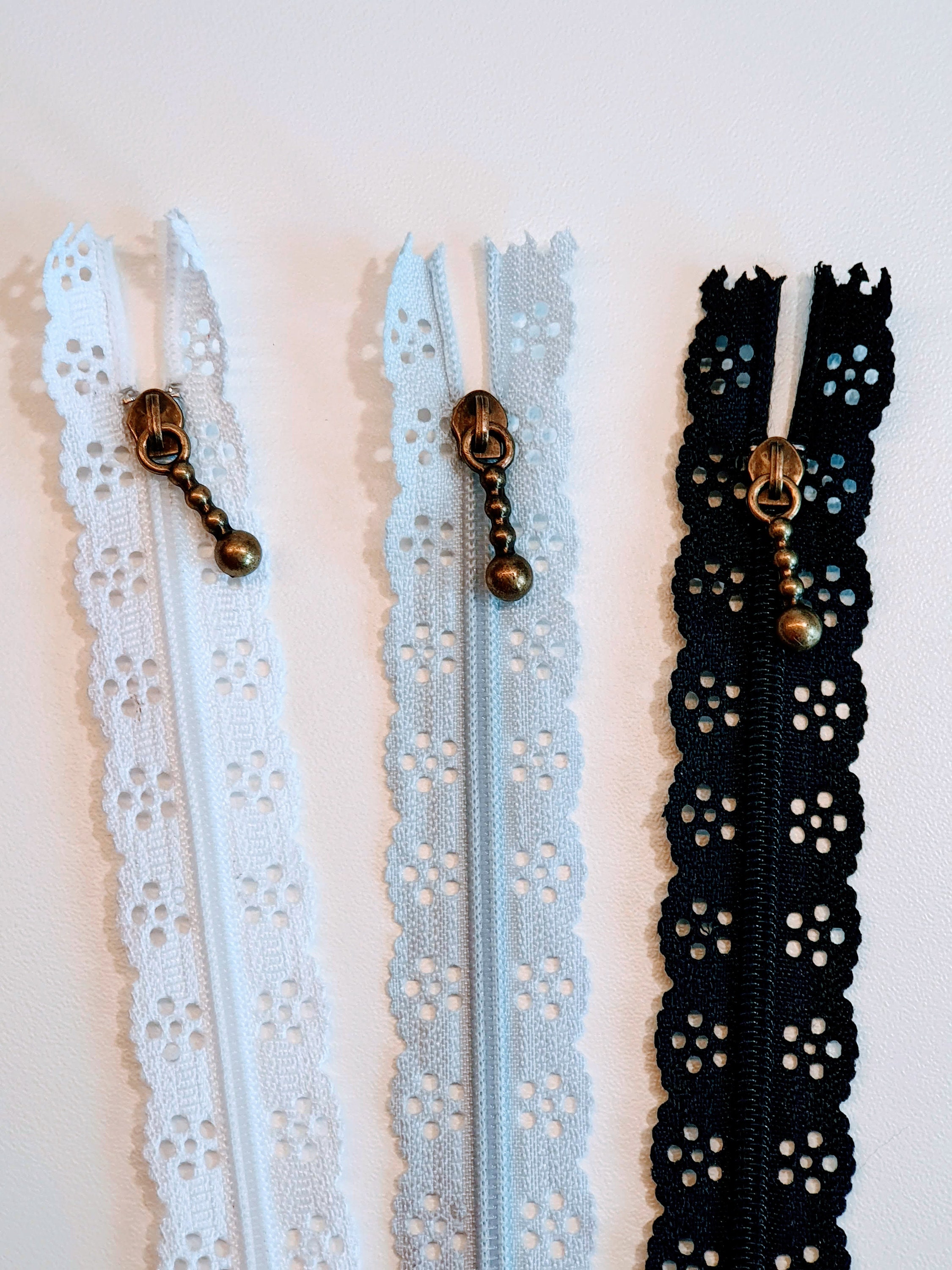 Lace zippers 7.5 20cm 2.5 wide Nylon Coil Etsy