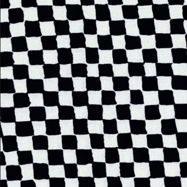 White Clown Check, Michael Miller, CX0482-WHT, 100% Woven Cotton Fabric, Black and White Checkered