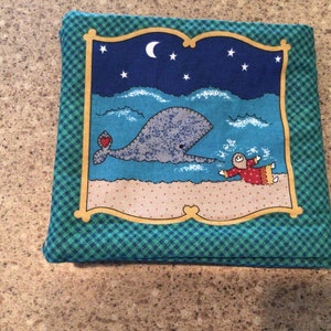Vintage Jonah and the Whale soft book-fabric book-Bible story-8 page childrens Bible story image 8