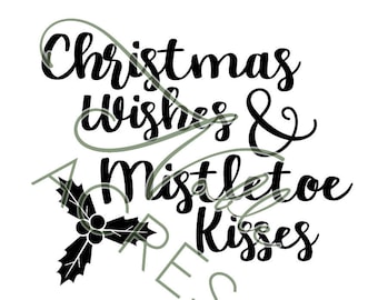 Deseos de Navidad y mistotodo besos svg, Navidad svg, png, descargar
