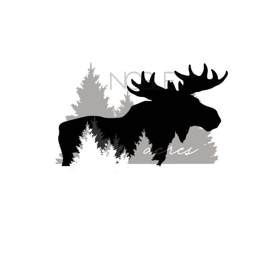 Moose tree treeline SVG moose png download cut | Etsy