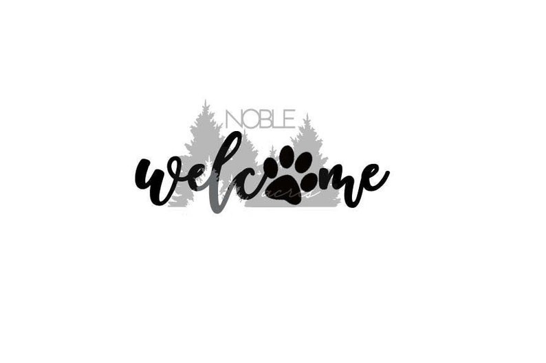 Welcome Paw Print SVG PNG dog lover animal lover welcome | Etsy