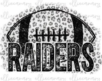 Football Raiders PNG: Leopard Cheetah Print, Sports Mom Design (Digital Download)