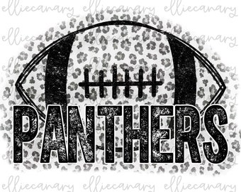 Football Panthers PNG: Leopard Cheetah Print, Sports Mom Design (Digital Download)