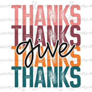 Herbst Thanksgiving PNG, Give Thanks, Hell und Bunt, SOFORTIGER DOWNLOAD, Sublimation/Siebdruck Design, Leopard