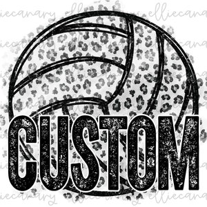 Mascota de voleibol PERSONALIZADA Diseño PNG Leopardo Carta de equipo personalizada Deportes Mamá Espíritu de equipo Descarga digital Diseño de sublimación Cheetah Leopard