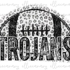 Football Trojans PNG Sports Mom Team Spirit, Digital Download, Sublimation Design Football Leopard Cheetah Print