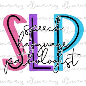 SLP Speech Language PNG, Regreso a la escuela, Primaria, Descarga digital, Diseño de sublimación, Casa abierta, Primer día, Arco iris colorido brillante