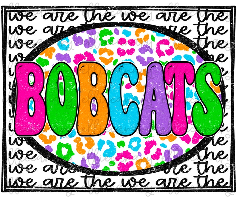 Bobcats Mascot PNG: Retro Leopard Rainbow Design (digital Download) - Etsy