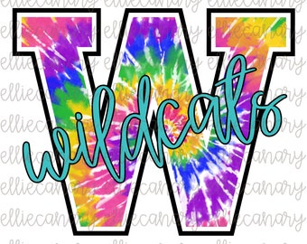Go Wildcats PNG: Tie Dye Sport Team Spirit Design (Digitaler Download)