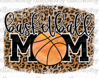 Basketball Mom PNG, Sports, Team Spirit, Sublimation, Digital Download, Sublimation Design, Leopard Print, Flowers, Gift for Her
