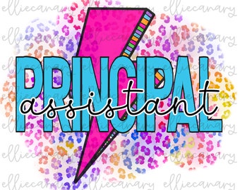Assistant Principal PNG: Rainbow Lightning Design (Digital Download)